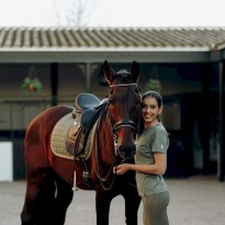 Tessa Damskie legginsy jeździeckie z pełnym lejem silikonowym OVGR