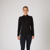 Katya Damska koszula treningowa z polarową podszewką czarna
